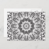 Schwarz-Weiß-Mandala Postkarte (Vorne/Hinten)