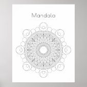 Schwarz-Weiß-Mandala-v2-Farbenplakat Poster (Vorne)