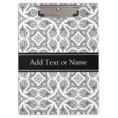 Schwarz-Weiß-Mandala Zen Personalisiert Klemmbrett (Vorderseite)