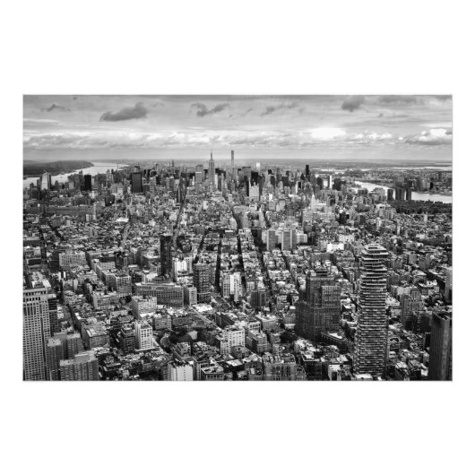 Schwarz-Weiß-Manhattan-Ansicht Fotodruck (Vorne)
