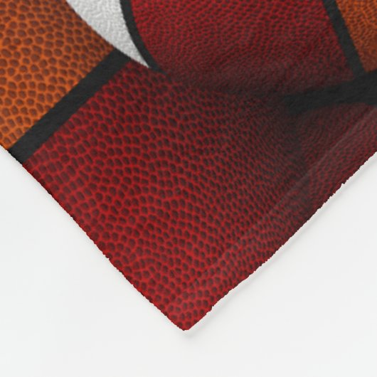 Schwarz-Weiß-Mannschaft: Basketball-Muster Fleecedecke (Ecke)