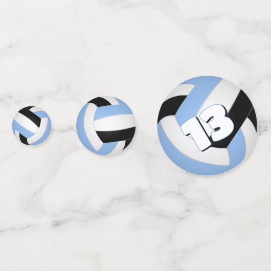 Schwarz-Weiß-Mannschaft farbenfroh, Kinder-Volleyb Konfetti (Vorderseiten)