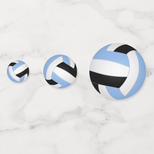 Schwarz-Weiß-Mannschaft farbenfroh, Kinder-Volleyb Konfetti (Rückseiten)