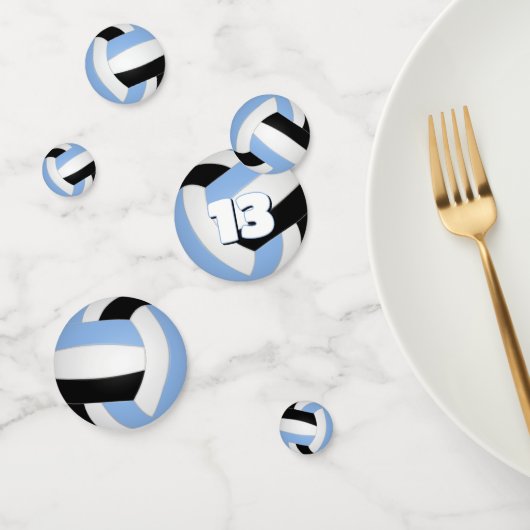 Schwarz-Weiß-Mannschaft farbenfroh, Kinder-Volleyb Konfetti (Gruppe)