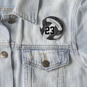 Schwarz-Weiß-Mannschaftsfarben niedlich sportlich Button