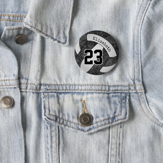 Schwarz-Weiß-Mannschaftsfarben niedlich sportlich Button (Beispiel)