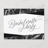 Schwarz-weiß Marble Bachelorette Postkarte (Vorderseite)