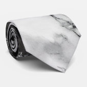 Schwarz-weiß Marble Neck Tie Krawatte (Gerollt)