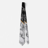 Schwarz-weiß Marble Neck Tie Krawatte (Vorderseite)