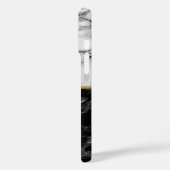 Schwarz-weiß Marble Personalisiert iPhone Case (Rückseite / Links)