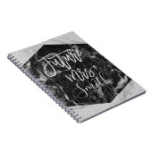 Schwarz-weiß Marble Wedding Planner Future Mrs. Notizblock (Rechte Seite)