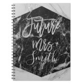 Schwarz-weiß Marble Wedding Planner Future Mrs. Notizblock (Vorderseite)