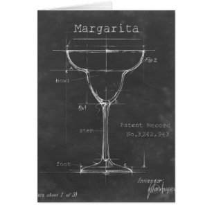 Schwarz-Weiß-Margarita-Glas-Blueprint