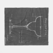 Schwarz-Weiß-Margarita-Glas-Blueprint Fleecedecke (Vorderseite (Horizontal))