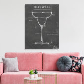 Schwarz-Weiß-Margarita-Glas-Blueprint Leinwanddruck (Insitu (Wohnzimmer))