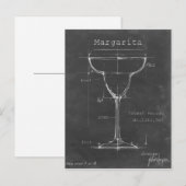 Schwarz-Weiß-Margarita-Glas-Blueprint Postkarte (Vorne/Hinten)