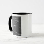 Schwarz-Weiß-Margarita-Glas-Blueprint Tasse (Vorderseite Links)