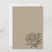 Schwarz-Weiß-Marigold-Sketch Einladung (Rückseite)