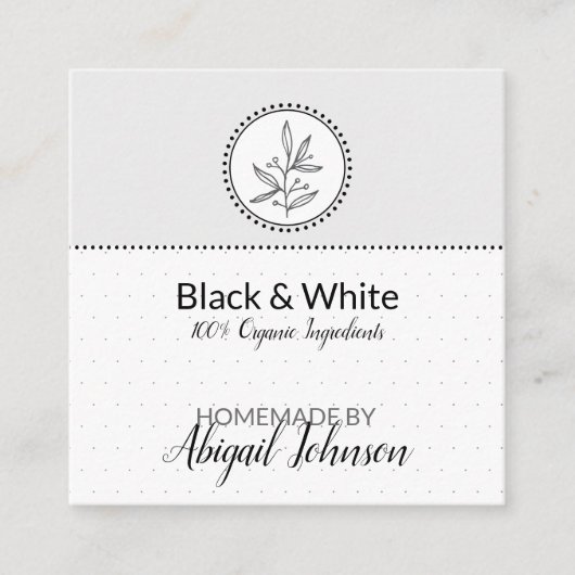 Schwarz-Weiß-Marke Bath & Body | Tag (Vorderseite)