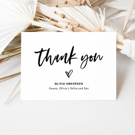 Schwarz-Weiß-Marketing für Lässige Skripte und Her Dankeskarte