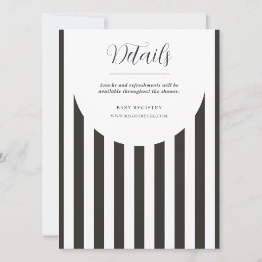 Schwarz-Weiß-Markisengeschlecht neutral Einladung (Rückseite)