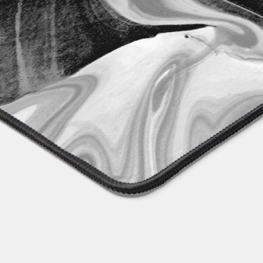 Schwarz-Weiß-Marmor Abstrakt Schreibtischunterlage (Ecke)