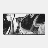 Schwarz-Weiß-Marmor Abstrakt Schreibtischunterlage (Vorderseite)