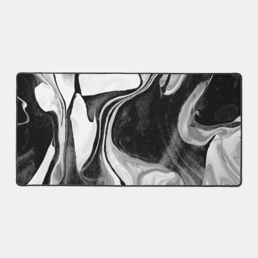 Schwarz-Weiß-Marmor Abstrakt Schreibtischunterlage (Vorderseite)