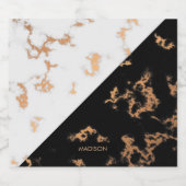 Schwarz-Weiß-Marmor Alkoholflaschenetikett (Einzelnes Label)