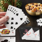 Schwarz-Weiß-Marmor-Anker Spielkarten (In Situ)