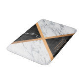 Schwarz-Weiß-Marmor Badematte (Schrägansicht)