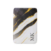 Schwarz-Weiß-Marmor Badematte (Vorderseite Vertikal)