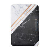 Schwarz-Weiß-Marmor Badematte (Vorderseite Vertikal)