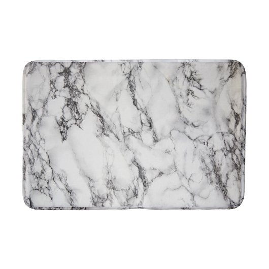 Schwarz-Weiß-Marmor Badematte (Vorderseite)