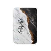 Schwarz-Weiß-Marmor Badematte (Vorderseite Vertikal)