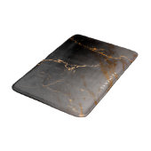 Schwarz-Weiß-Marmor Badematte (Schrägansicht)