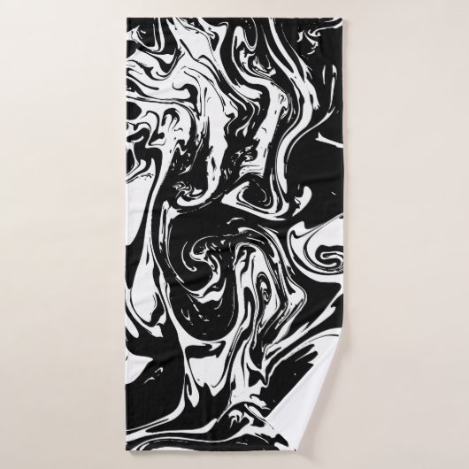 Schwarz-Weiß-Marmor-Badetuch Badehandtuch (Badehandtuch)