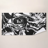 Schwarz-Weiß-Marmor-Badetuch Badehandtuch (Badehandtuch)