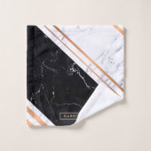Schwarz-Weiß-Marmor Badhandtuch Set (Waschlappen)