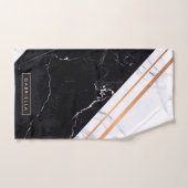 Schwarz-Weiß-Marmor Badhandtuch Set (Handtuch)