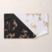 Schwarz-Weiß-Marmor Badhandtuch Set (Handtuch)