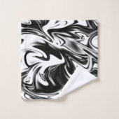 Schwarz-Weiß-Marmor, Badhandtuch Set (Waschlappen)