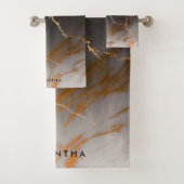 Schwarz-Weiß-Marmor Badhandtuch Set (Insitu)
