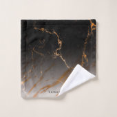 Schwarz-Weiß-Marmor Badhandtuch Set (Waschlappen)