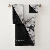 Schwarz-Weiß-Marmor Badhandtuch Set (Insitu)