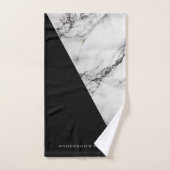 Schwarz-Weiß-Marmor Badhandtuch Set (Handtuch)