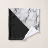 Schwarz-Weiß-Marmor Badhandtuch Set (Waschlappen)