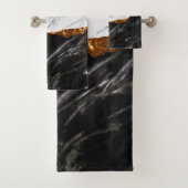 Schwarz-Weiß-Marmor Badhandtuch Set (Insitu)