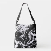 Schwarz-Weiß-Marmor-Bag Tragetaschen Mit Langen Trägern (Rückseite)