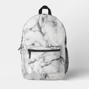 Schwarz-Weiß-Marmor Bedruckter Rucksack